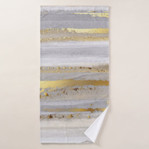 Luxe grijze waterverf en gouden textuur badhanddoek