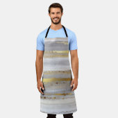 Luxe grijze waterverf en gouden textuur schort (Gedragen)