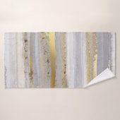 Luxe grijze waterverf en goudtextuur badhanddoek (Badhanddoek)