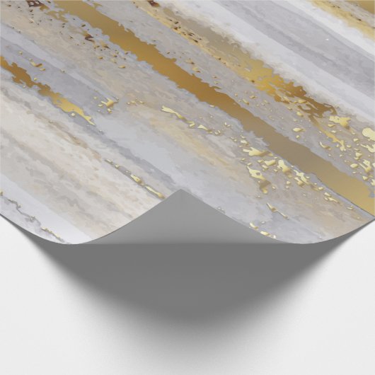 Luxe grijze waterverf en goudtextuur cadeaupapier (Hoek)
