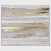 Luxe grijze waterverf en goudtextuur cadeaupapier (Vlak)