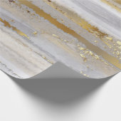 Luxe grijze waterverf en goudtextuur cadeaupapier (Hoek)