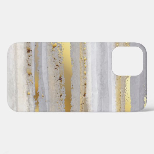 Luxe grijze waterverf en goudtextuur Case-Mate iPhone case (Achterkant (horizontaal))