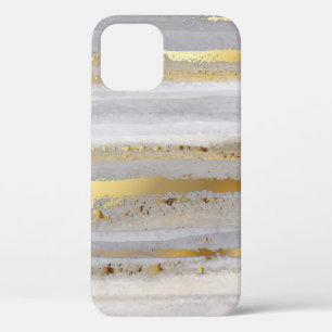 Luxe grijze waterverf en goudtextuur Case-Mate iPhone case