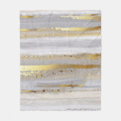 Luxe grijze waterverf en goudtextuur fleece deken (Voorkant)