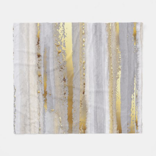 Luxe grijze waterverf en goudtextuur fleece deken (Voorkant (Horizontaal))