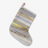 Luxe grijze waterverf en goudtextuur kleine kerstsok (Voorkant (Hangend))