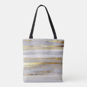 Luxe grijze waterverf en goudtextuur tote bag (Achterkant)