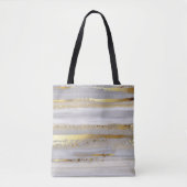 Luxe grijze waterverf en goudtextuur tote bag (Voorkant)