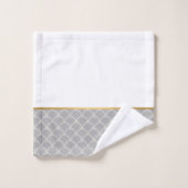 LUXE GRIJZE ZEEMEERMIN SCHAAL 2 BADKAMER HANDDOEK  (Wasdoekje)