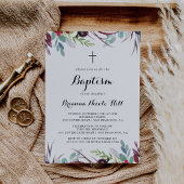 Luxe grillige Boho bloemenkalligrafie doop Kaart