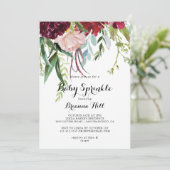 Luxe grillige Boho Floral Baby Sprinkle Kaart (Staand voorkant)