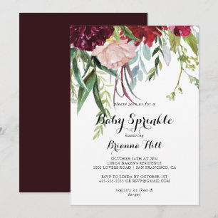 Luxe grillige Boho Floral Baby Sprinkle Kaart