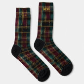 Luxe Groen & Bordeaux Kerst Plaid Op Maat Sokken (Rechts)