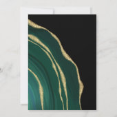 Luxe groen en goud agaat donkere bruiloft kaart (Achterkant)