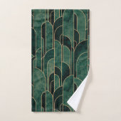 Luxe groen en goud Art Deco Patroon Bad Handdoek (Handdoek)