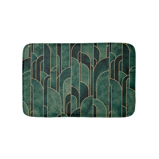 Luxe groen en goud Art Deco Patroon Badmat (Voorkant)