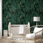 Luxe groen en goud Art Deco Patroon Behang<br><div class="desc">Luxe groen en goud Art Deco Patroon</div>