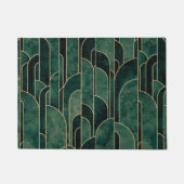Luxe groen en goud Art Deco Patroon Deurmat (Voorkant)