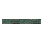Luxe groen en goud Art Deco Patroon Grosgrain Lint (Voorkant)