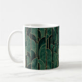 Luxe groen en goud Art Deco Patroon Koffiemok (Links)