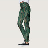 Luxe groen en goud Art Deco Patroon Leggings (Links)