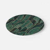 Luxe groen en goud Art Deco Patroon Papieren Bordje (Gekanteld)