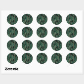 Luxe groen en goud Art Deco Patroon Ronde Sticker (Vel)