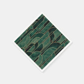 Luxe groen en goud Art Deco Patroon Servet (Hoek)