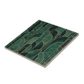 Luxe groen en goud Art Deco Patroon Tegeltje (Zijkant)