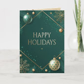 Luxe Groen en Goud Kerstmis Kaart (Voorkant)