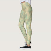 Luxe Groen Geel Grijs Waterverf Abstracte Kunst Leggings (Links)