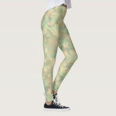 Luxe Groen Geel Grijs Waterverf Abstracte Kunst Leggings (Rechts)
