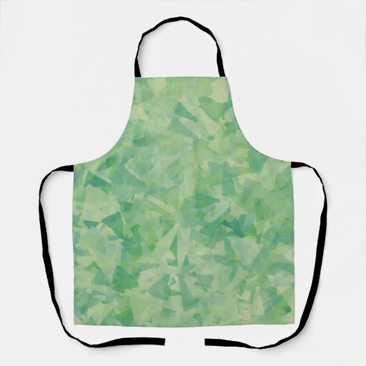 Luxe Groen Geel Wit Waterverf Abstracte Kunst Schort (Voorkant)