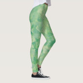 Luxe Groen Gele Waterverf Abstracte Kunst Leggings (Rechts)