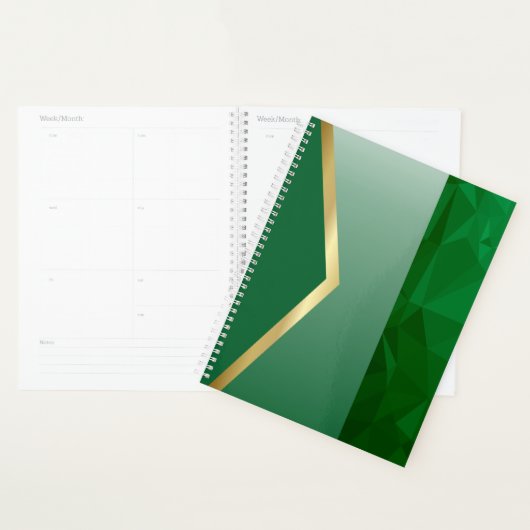 Luxe Groen Geometrisch Goud Abstract Planner (Display)