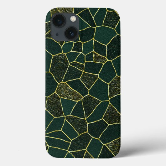 Luxe Groen Goud Abstract Chic Textuurpatroon Case-Mate iPhone Case (Achterkant)