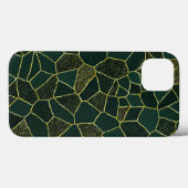 Luxe Groen Goud Abstract Chic Textuurpatroon Case-Mate iPhone Case (Achterkant (horizontaal))