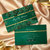 Luxe Groen Goud Bloemen Visitekaartje