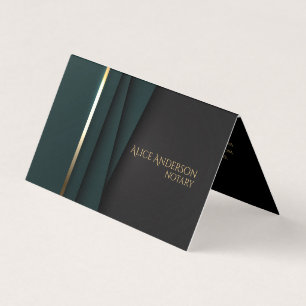 Luxe groen goud elegant notarieel eenvoudig glamou visitekaartje