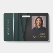 Luxe groen goud elegant notaris badge (Achterkant)