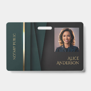 Luxe groen goud elegant notaris badge