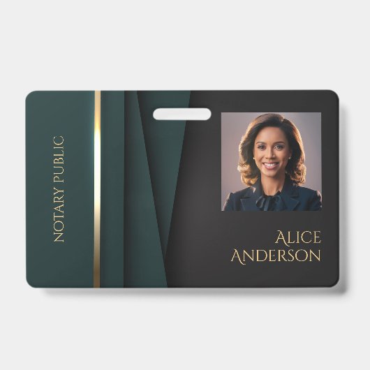 Luxe groen goud elegant notaris badge (Voorzijde)