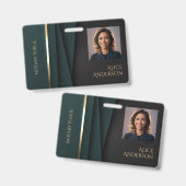 Luxe groen goud elegant notaris badge (Voor- en achterkant)