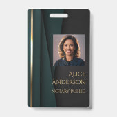 Luxe groen goud elegant notaris badge (Achterkant)