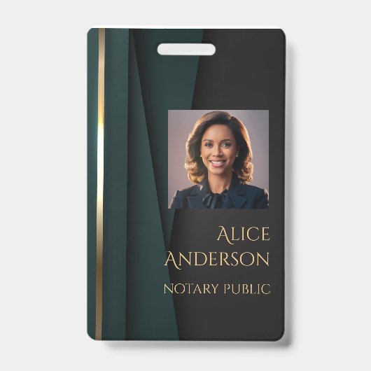 Luxe groen goud elegant notaris badge (Voorzijde)