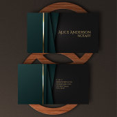 Luxe groen goud elegant notaris Visitekaartje