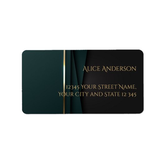 Luxe groen goud elegant professioneel bedrijf etiket (Voorkant)