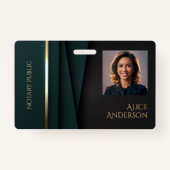 Luxe groen goud elegante notaris openbaar badge (Voorkant)