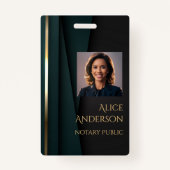 Luxe groen goud elegante notaris openbaar badge (Achterkant)